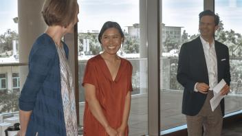 EPM Program Chair Michael Springborn, faculty member Susan Handy and Tiffany Hoang