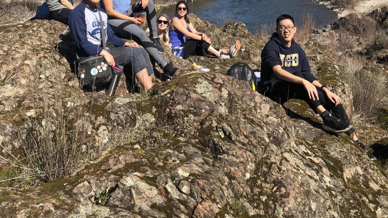 AEP at UCD members on a hike for their February event