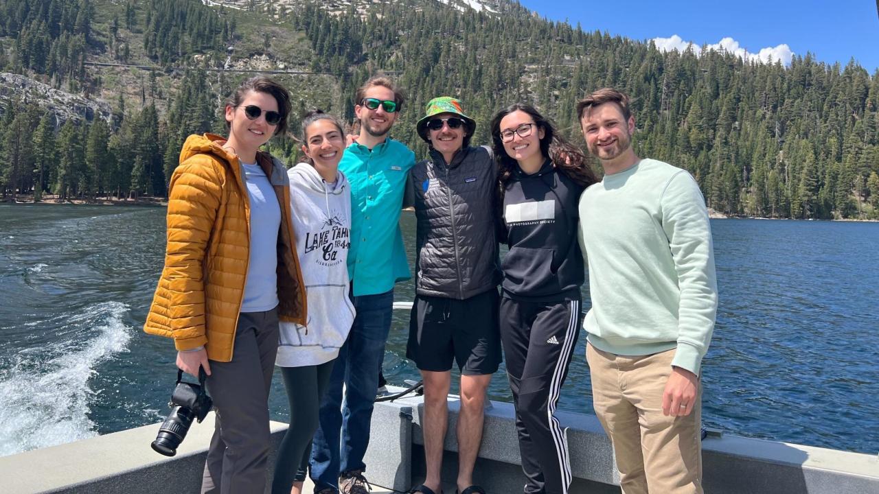 EPM students with client Jacob Stock at Lake Tahoe