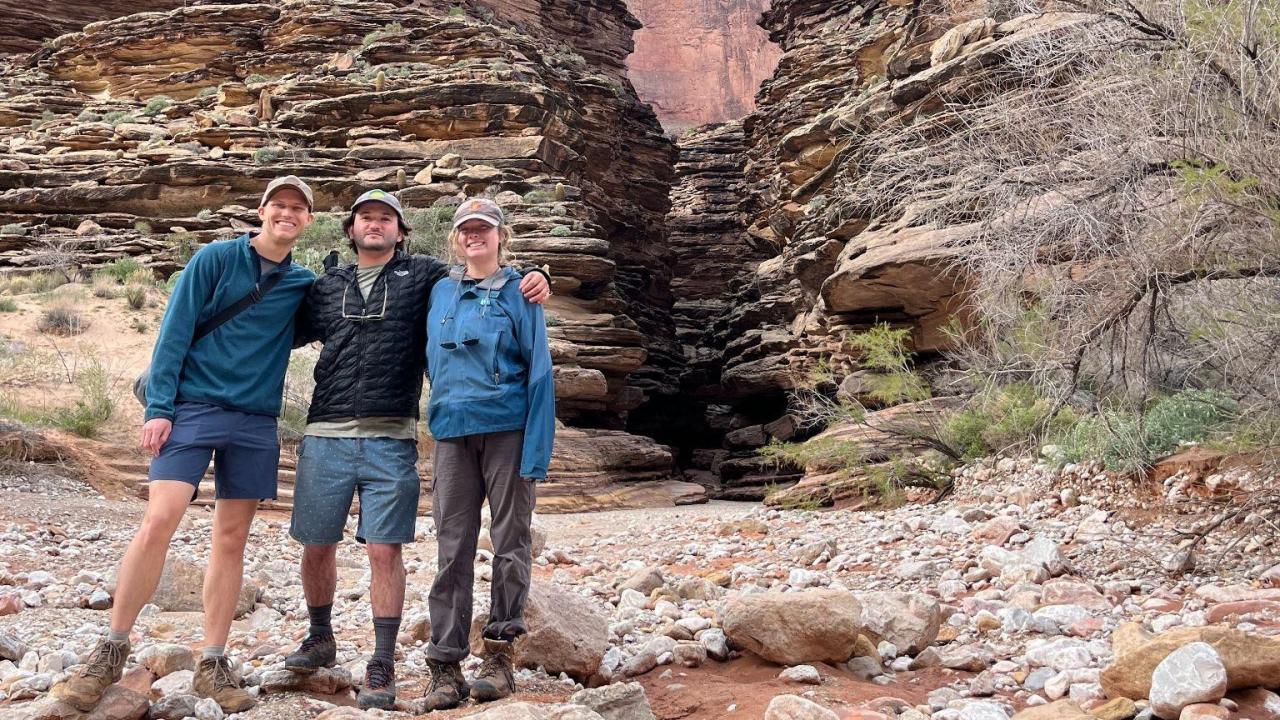 Mason, Jeff and Alma featured in front of Blacktail Canyon