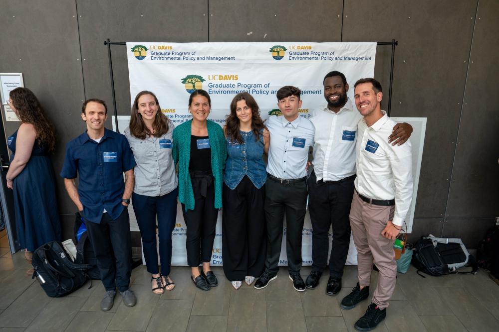 L-R: Dan Constable, Annika Ragsdale, Morgan Chow, Ainslee Shuemake, Daniel Harper, Joel Chima and Paul Ronevich at the UC Davis Environmental Policy Symposium.