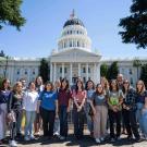 UC Davis EPM staff and prospective students featured in front of the CA State Capitol
