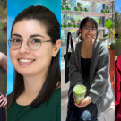 Collage of four portraits, including Bijeta, Lucia, Shine, and Emeline (left to right)